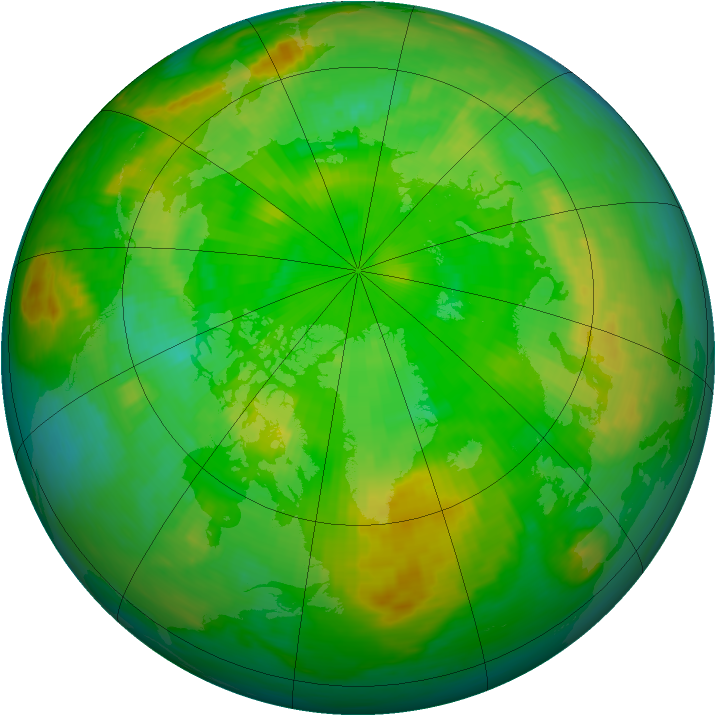 Arctic ozone map for 02 July 1985